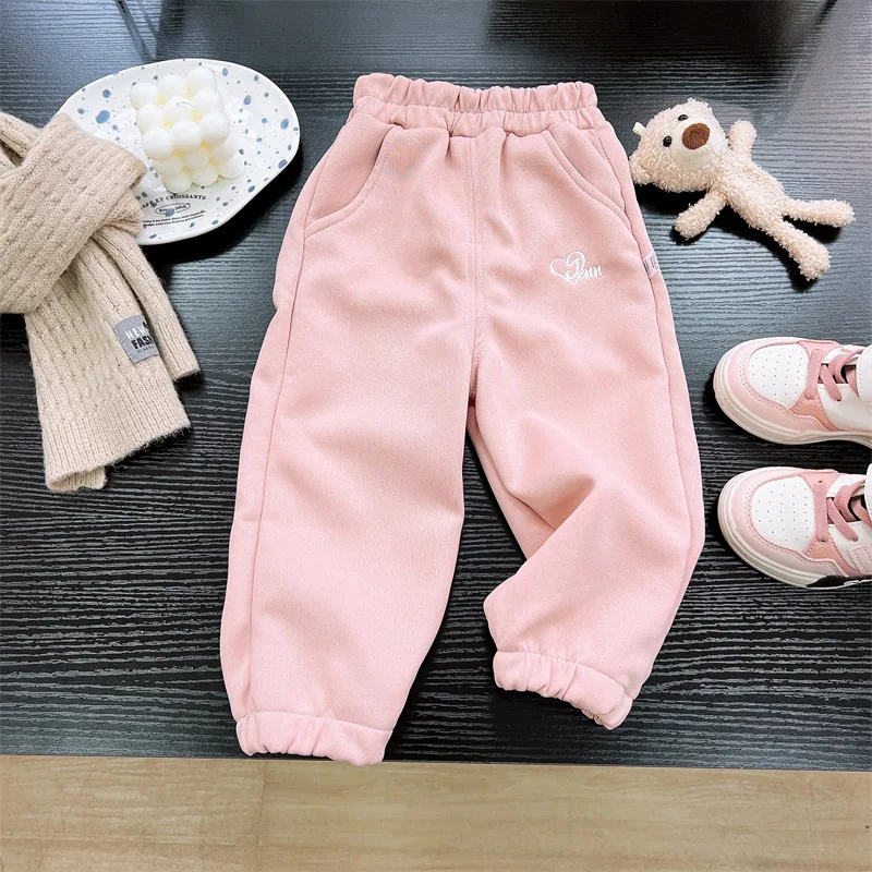 Autumn New Korean Childrens Girls Pants Stylish Loose Versatile Toddler Girls Long Pants Elastic Waist Kids Baby Girls Pants