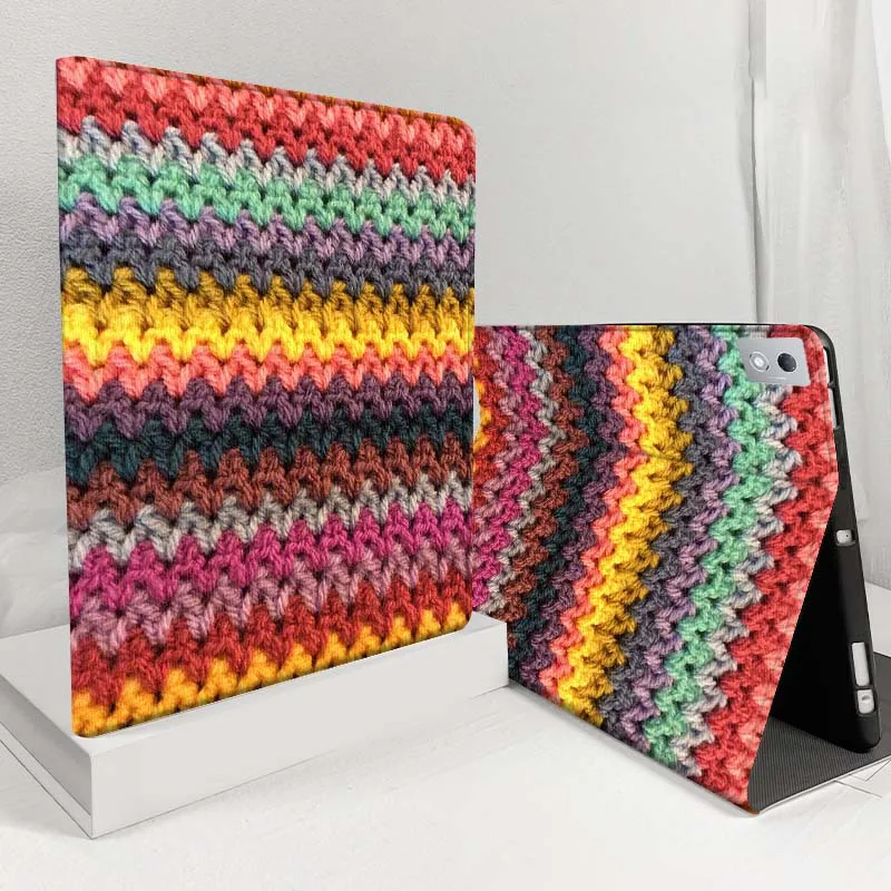 

Rainbow Crochet Pattern For Lenovo Pad Legion Xiaoxin Tab Y700 K10 M10 P11 3rd Pro GT Plus Gen 5G Tablet Case