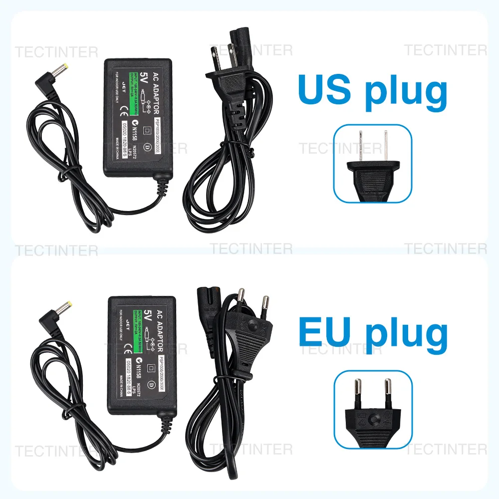 EU US Plug For PSP 1000 2000 3000 Series AC Adapter Wall Charger For PSP Charger Power Supply Cord For Sony PSP