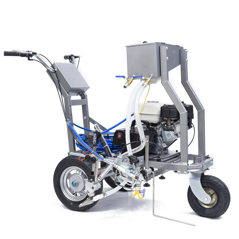 PT-6090 GX 160 Engine Airless Line Striper with Green  Road Marking Machine - Professional Grade Airless Line Striping Tool