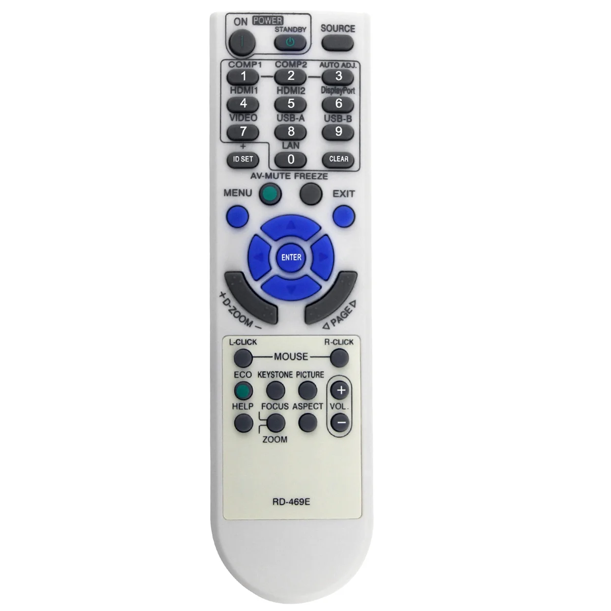 

RD-469E Replace Remote for NEC Projector VE303X VE303 V302X V332W V302H NP-V332W NP-UM361X NP-V302X NP-UM351W NP-V302WM13K