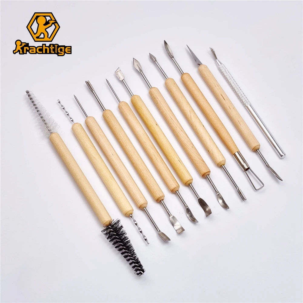 

Krachtige 11pcs Clay Sculpting Kit Polymer Shapers Clay Modeling Carved Tool Sculpt Smoothing Wax Carving Pottery Ceramic Tools