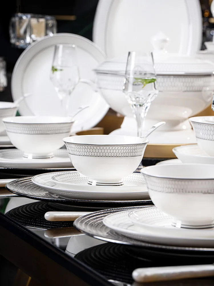 

Набор посуды премиум-класса PZ-13 - подарок на новоселье, свадебный подарок - тарелки и миски из Цзиндэчжэня