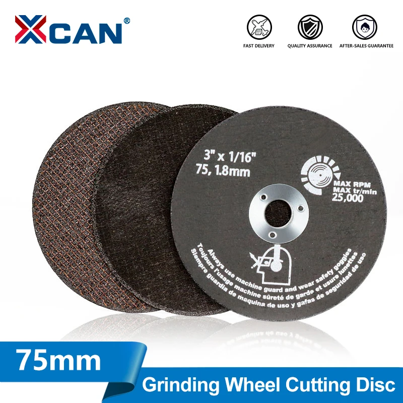 

XCAN 1 шт. 75 мм режущие диски, абразивный шлифовальный круг из смолы, дисковая пила для металлической угловой шлифовальной машины, режущие инструменты для полировки