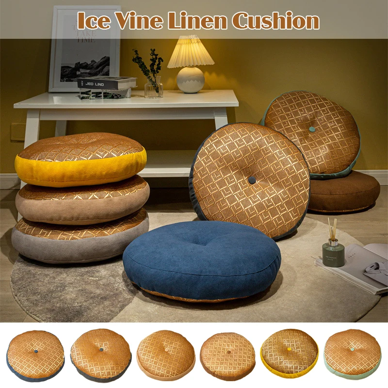 

Japane Style Round Floor Cushions Pouf Tatami Mat Rattan Futon Meditation Worship Cushion Yoga Seat Pads Decor Ottoman Stool