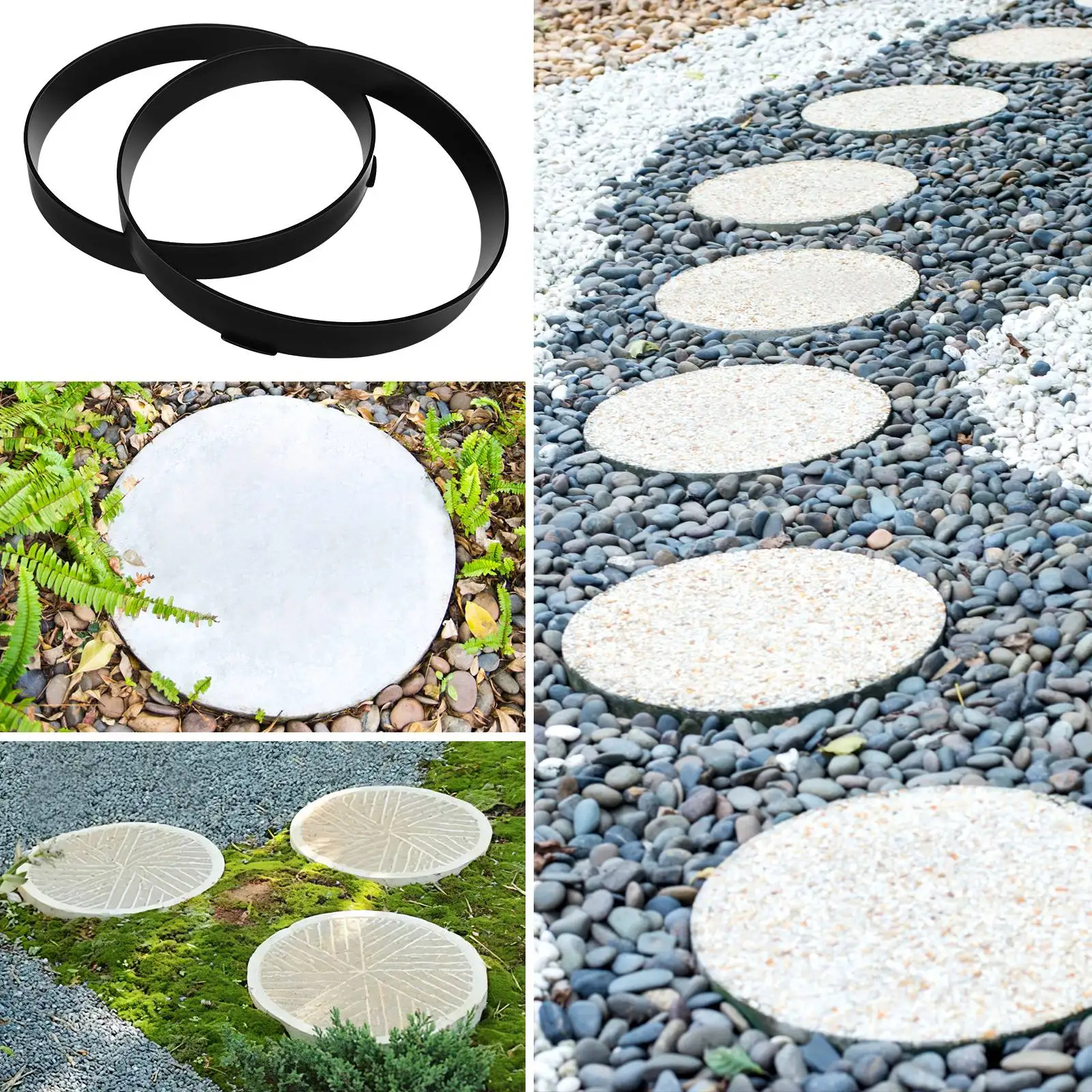 2 Pcs Garden Path Mold Building The Circle Paving DIY Stone Masonry