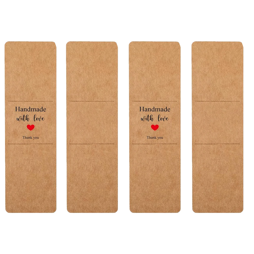30 Pieces Resin Bookmark Holder 4.5x15cm Kraft Sleeves Display Cards for Wrapping Small Business Packaging Supplies Party Favor
