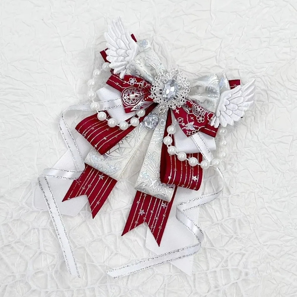 

Handmade Jewelry Itabag Decoration Crystal Pearl Long Streamers Lolita Angel Wing Bow Bag Pendant Knot Bowknot Anime Collectible