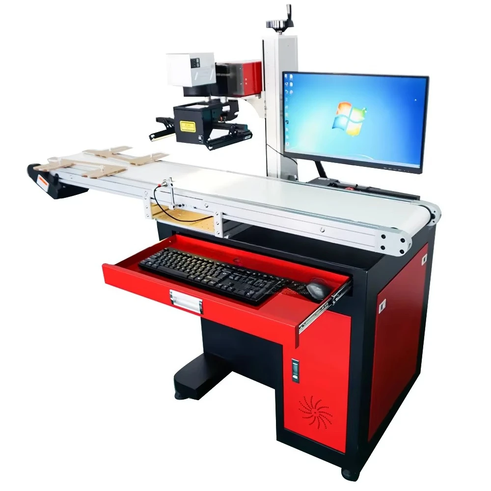 Industrial UV Marking Printing Machine with CCD Automatic Visual Positioning System With Conveyor Belt Online