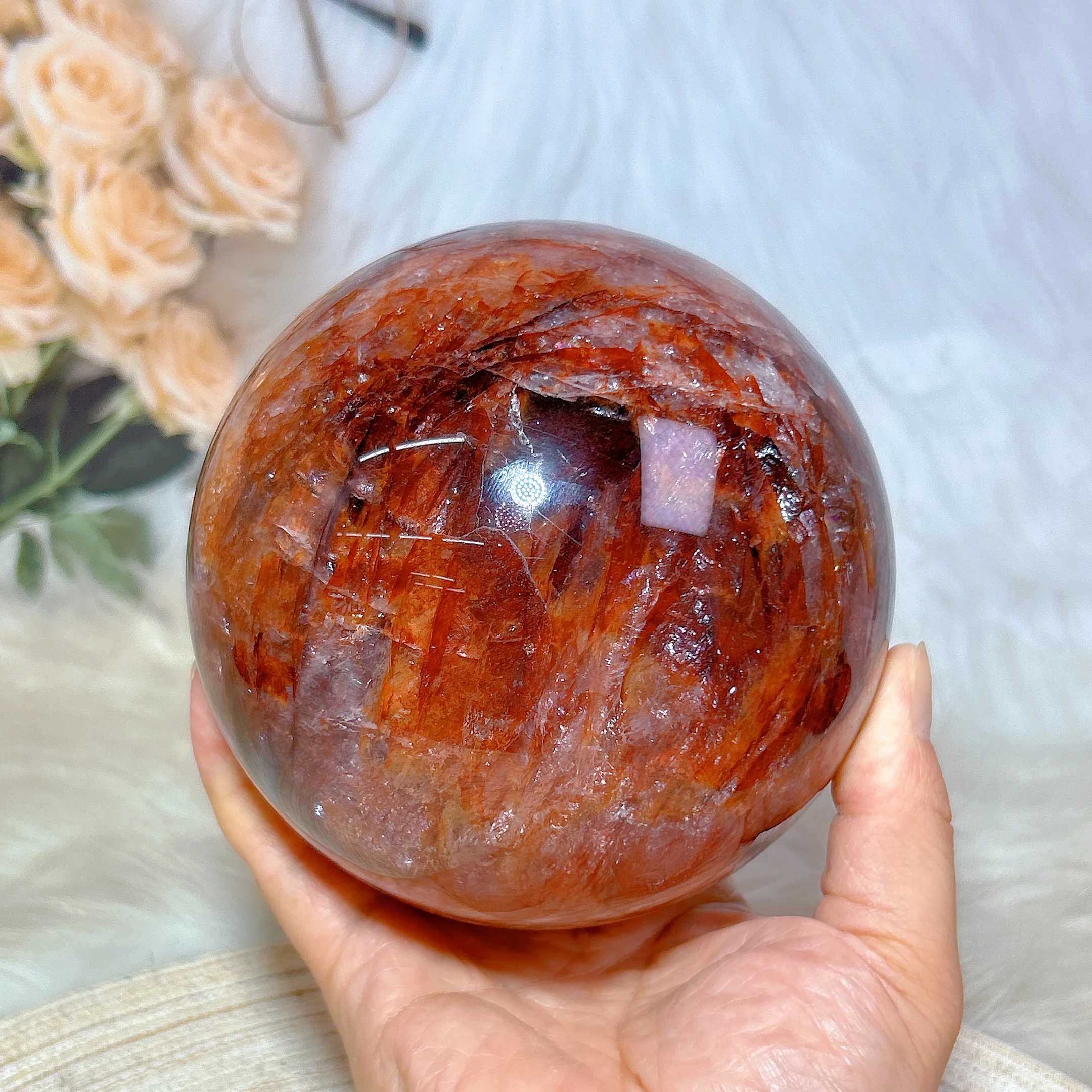 Esfera De Cristal De Quartzo Natural para Decoração De Casa, Esfera De Cura, Arco-íris Fogo, Reiki, Bola Polida, Presente Da Bruxa, Alta Qualidade