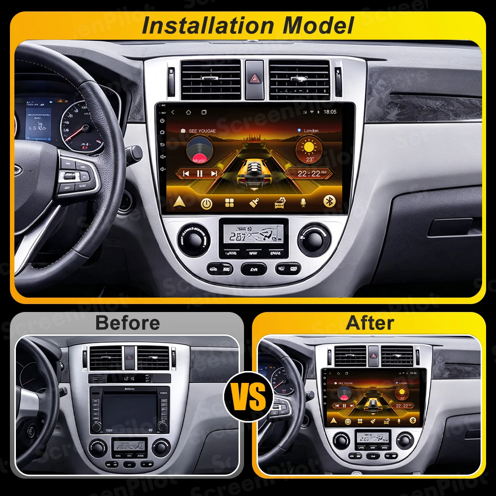Android 16 For Buick Excelle CHEVROLET OPTRA 2004-2007 Car Radio Stereo Head Unit Multimedia Video Player GPS Navigation 2K QLED