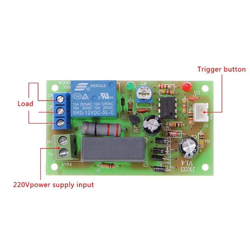 220V Trigger Delay Turn On Off Board Timer Module PLC Adjustable