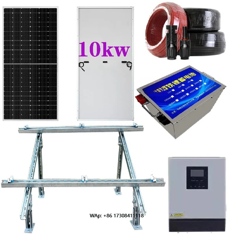 High Efficiency Off-Grid Solar Power System 3KW-60KW Monocrystalline Silicon Solar Panel Controller Lithium Ion Battery