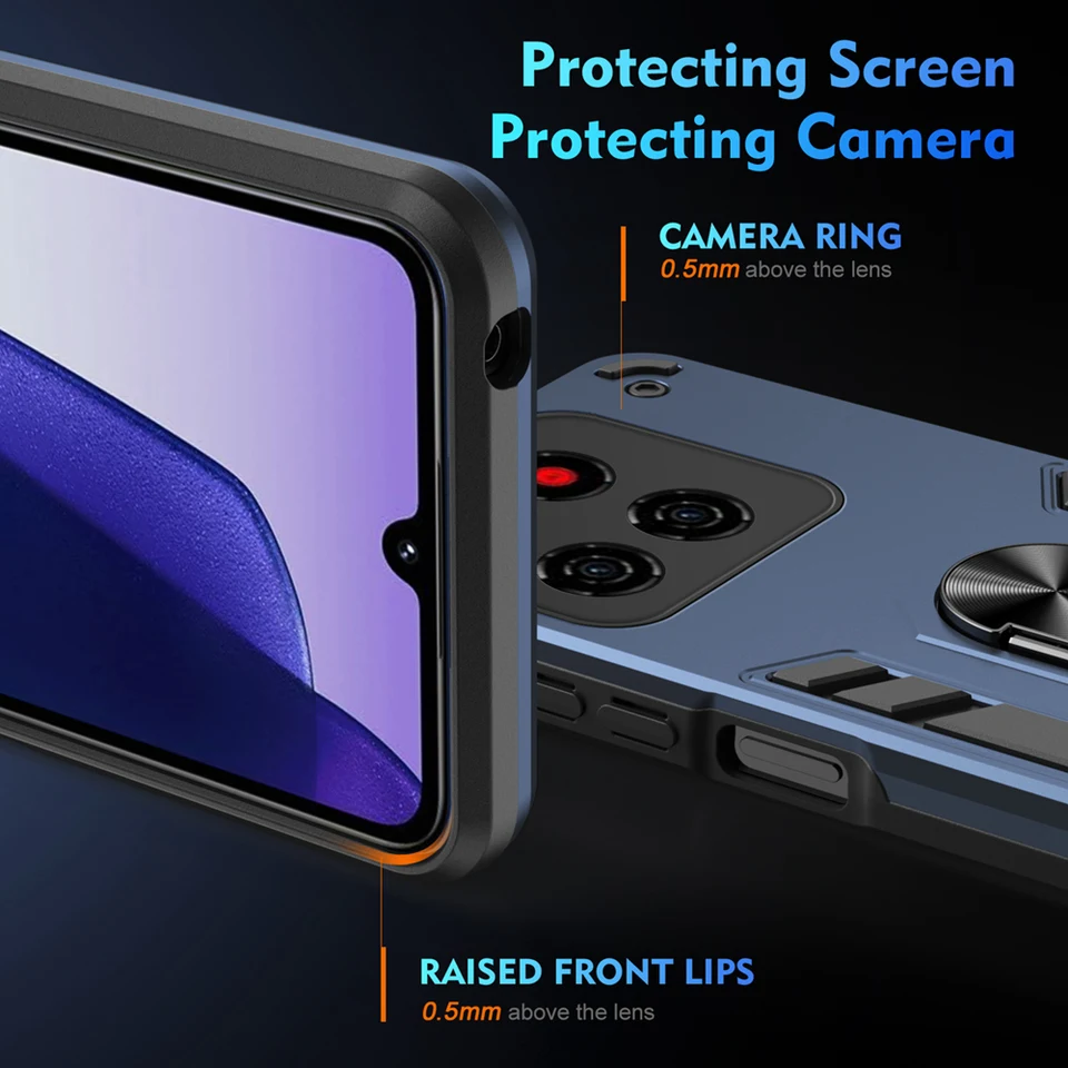 Beschermhoes Voor ZTE Blade A56 – Siliconen Bumper Met Camerabescherming, Anti-vingerafdruk, Zwart