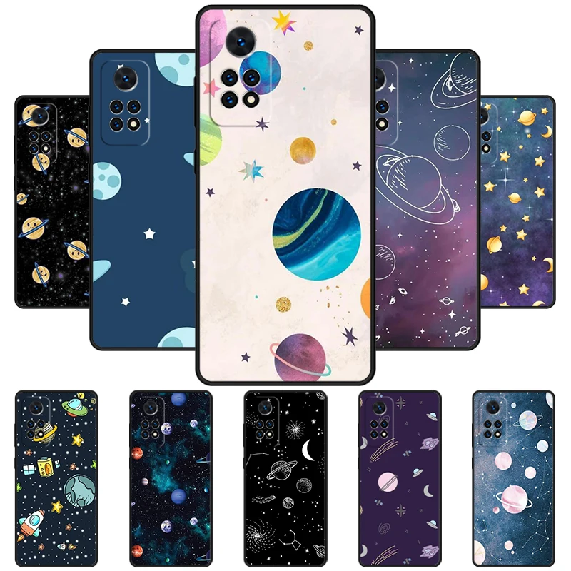 Planet Space Star Funda Phone Case For Redmi Note 11 EPro 11S 10T 9S Promax 8 Pro Xiaomi Mi 11 12X 12S Ultra Cover