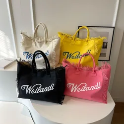 New large-capacity bag female 2024 new letters printed tote bag simple fashion hundred shoulder bag