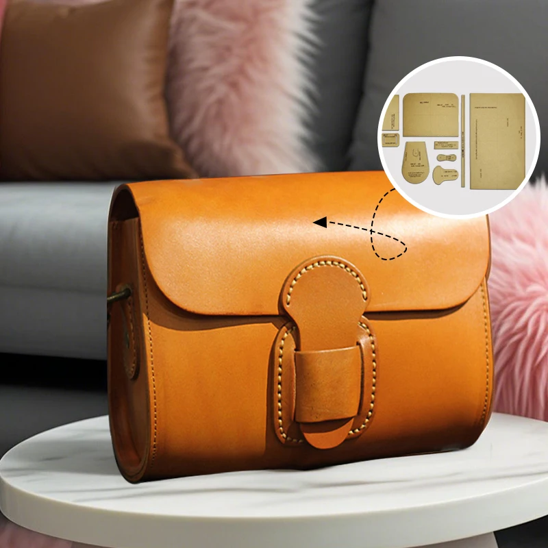 YOMDID 9PCS Handmade Leather Shoulder Bag Making Kraft Template DIY Crossbody Bag Kraft Stencil Leather Craft Handmade Template view 4