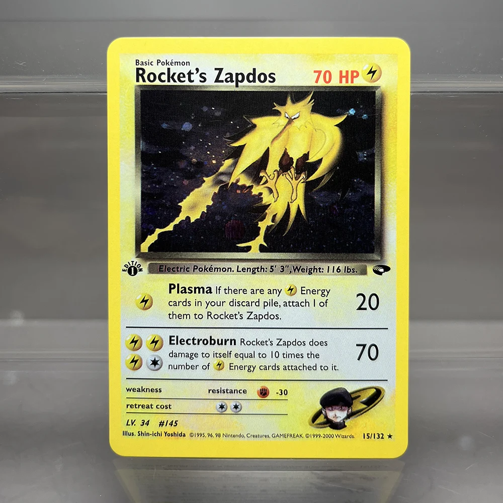 PKM Cards 1st Edition Gym Challenge 1996 Base Set Single Foil Cards Mewtwo Gengar Raichu Game Collection Cards PTCG Proxy Cards