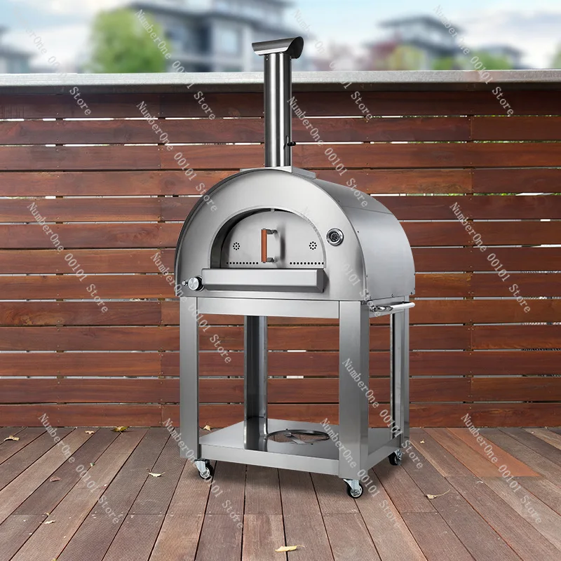 Outdoor Courtyard Stainless Steel Pizza Oven, Italian Wood Fire Grill Kiln for Stewing & Barbecue, Charcoal Oven