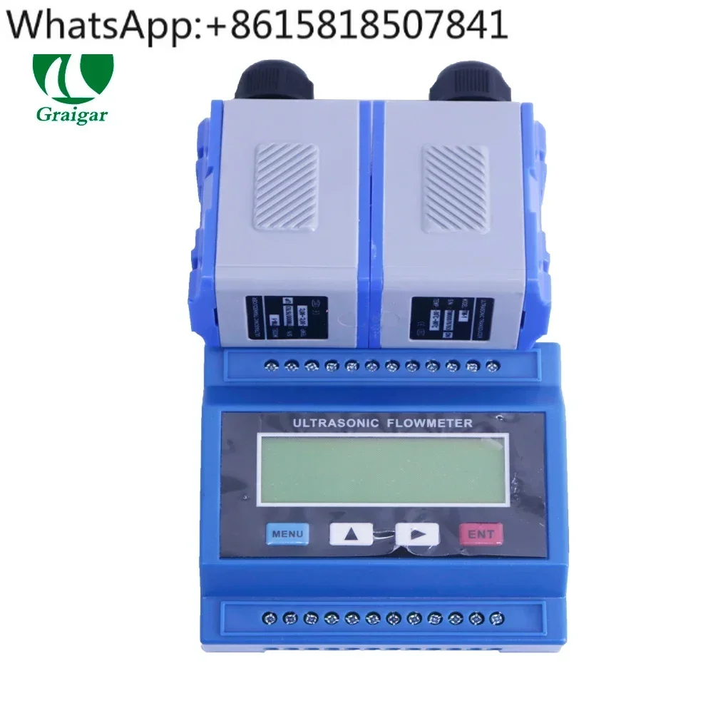 TUF-2000M+TM-1 Clamp On Flow Meter Flow Module Digital Ultrasonic Flowmeter Liquid Flow Tester DN50mm-700mm