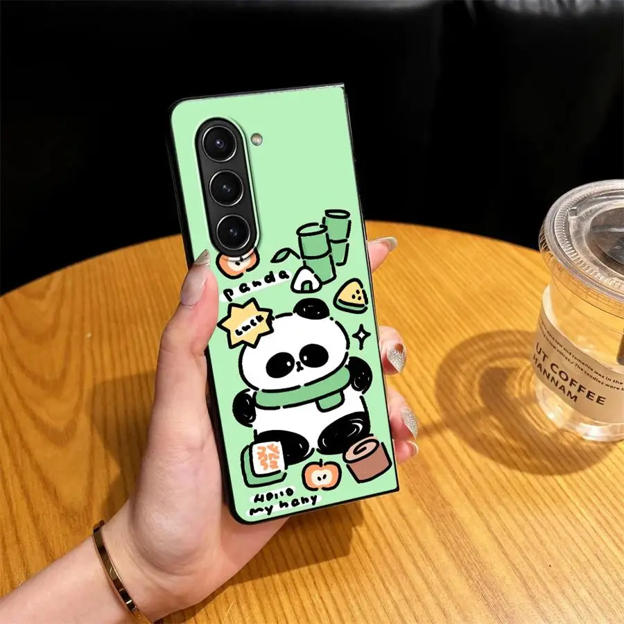 Lucky Panda Doodle Phone Cover Case for Samsung Galaxy Z Fold 8 Ultra ZFold7 Z Fold 7 6 5 4 3 ZFold5 ZFold6 ZFold3 ZFold4