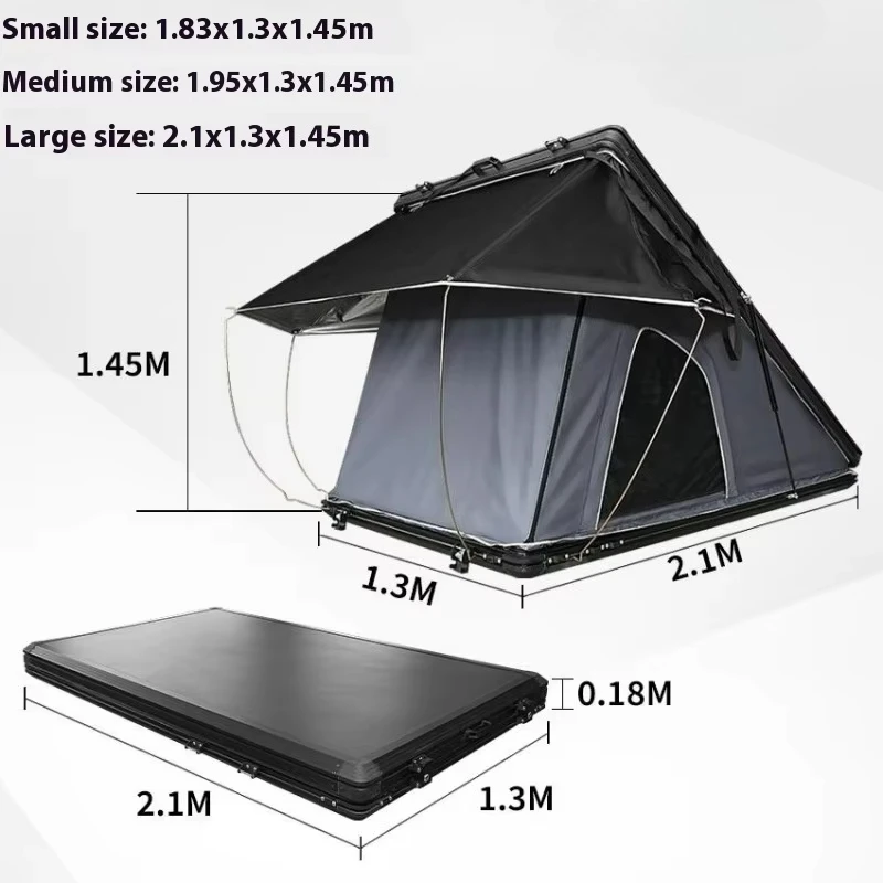 Fully Automatic Folding Aluminum Alloy Triangle Roof Tent Quick Drive SUV Hard Top Rainproof Canopy Exterior Accessories Hot