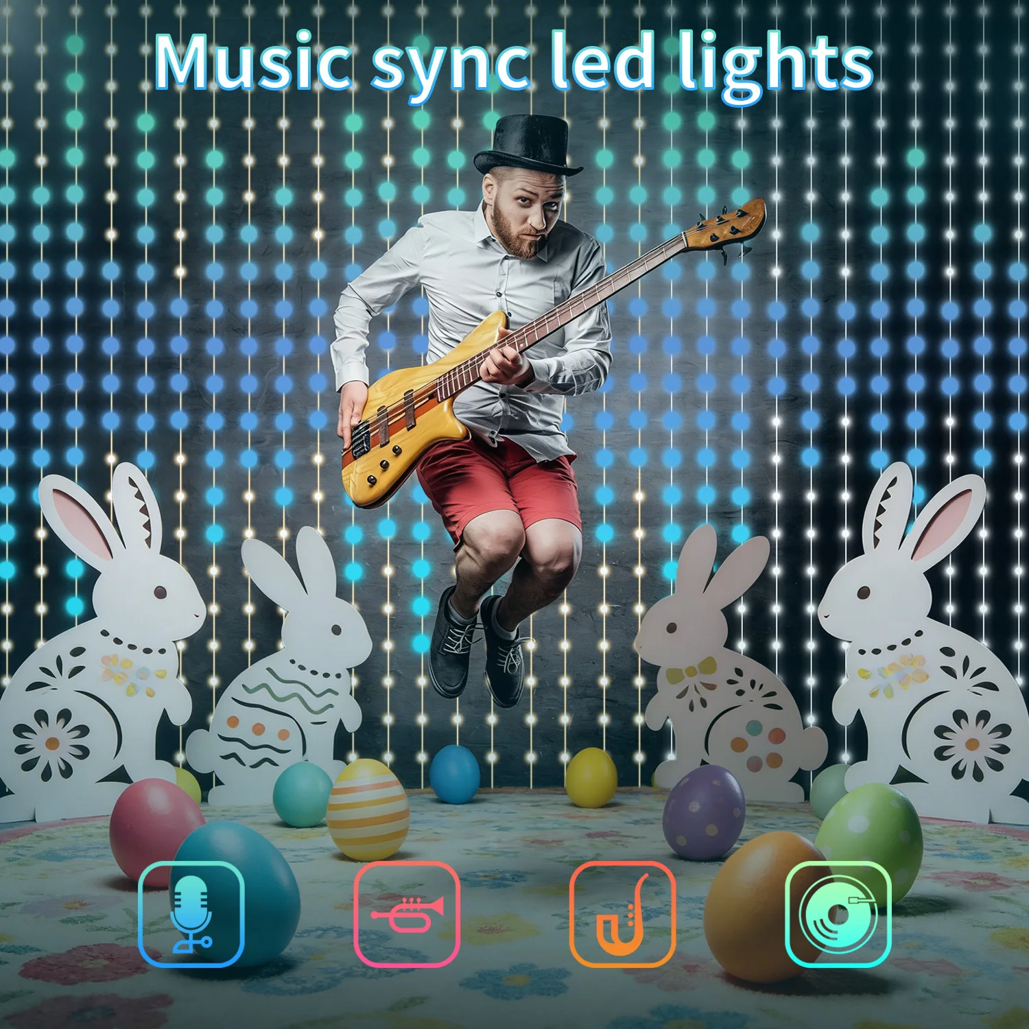 Smart Curtain Lights,400LED,APP Control, DIY Pattern Music,Warm Gift,Wedding Family Party Decor.