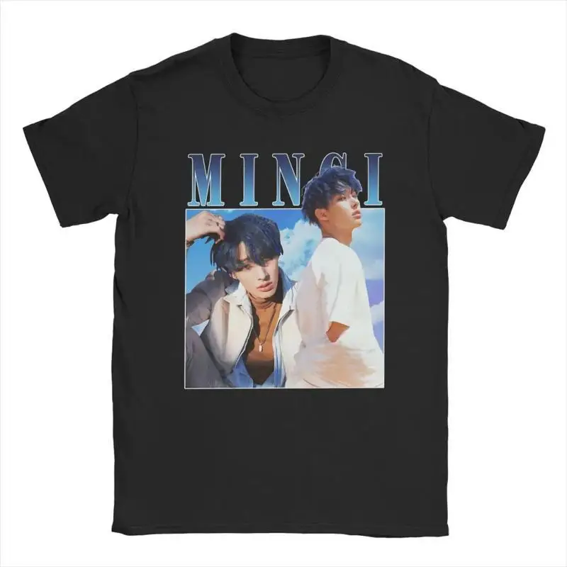 Men T Shirt Mingi Ateez Novelty 100 Cotton O Neck