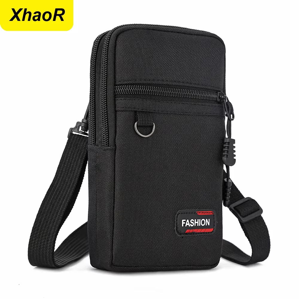 Oxford Cloth Belt Waist Bag Mobile Phone Bag Outdoor Shoulder Crossbody Bag Construction Site Work Storage Bag Coin Purse Pouch