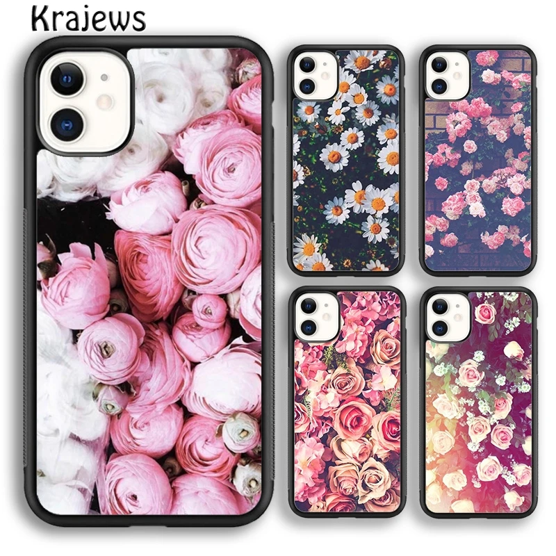 Peony Sunflowe Rose Daisy Plants Flower Phone Case Cover For iPhone 16 15 14 plus XS XR 11 12 mini 13 pro max Fundas