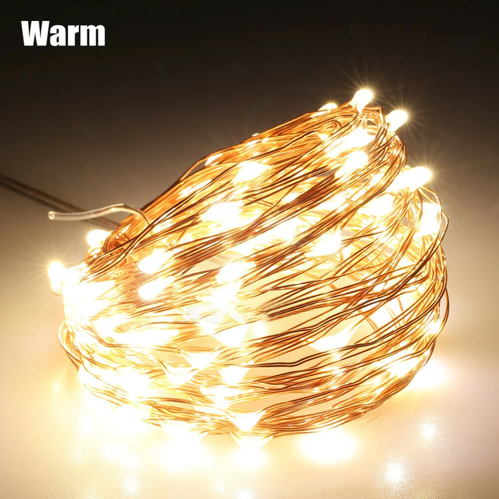 Copper Wire Lamp 10M LED Fairy String Lights Battery Powered Copper Wire Lamp Waterproof Xmas Decor LED Fairy String Lights - view 2
