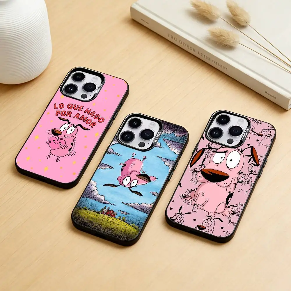 

Cartoon C-COURAGE The C-Cowardly D-Dog Phone Case Color Silver Shell For IPhone 17 16 15 14 13 12 11 Pro Max Plus
