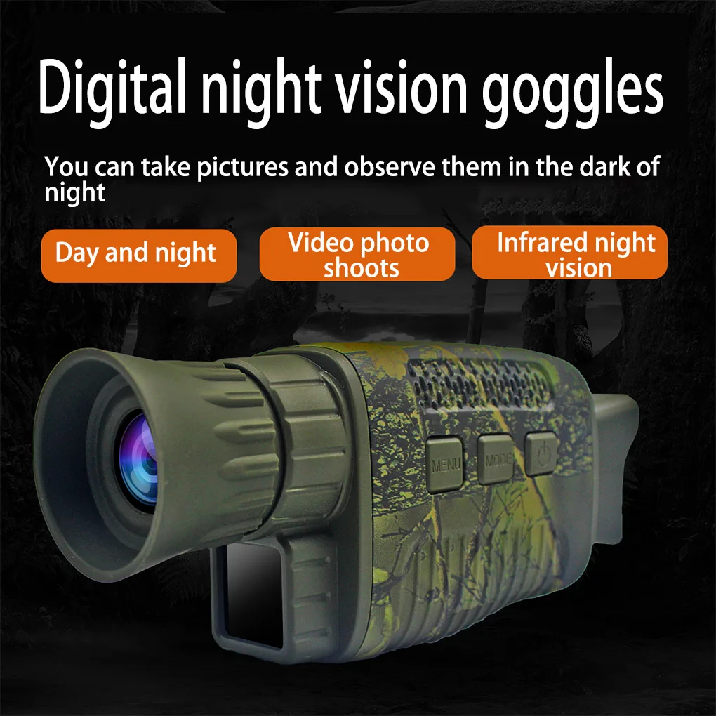 5X Magnifying Times Outdoor Hunting Scouting Monocular Handheld Zoomable Infrared Night View 4K Resolution Telescope Sight