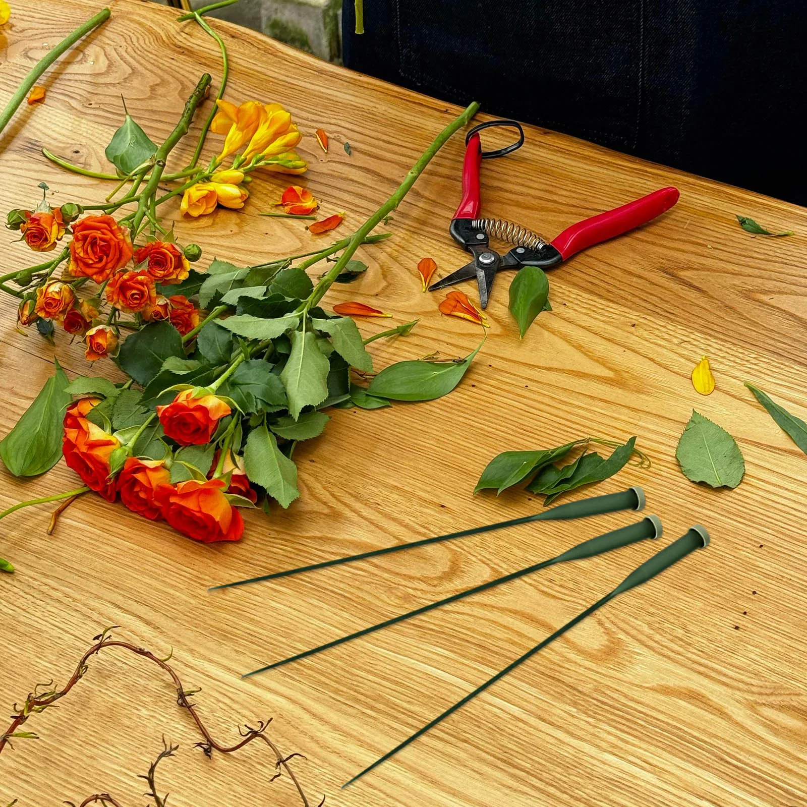 25 قطعة أنابيب تمديد جذع الزهور 30 سنتيمتر قوارير الأزهار البلاستيكية مع قبعات ل بساتين الفاكهة لمسافات طويلة النقل زهرة طازجة #3