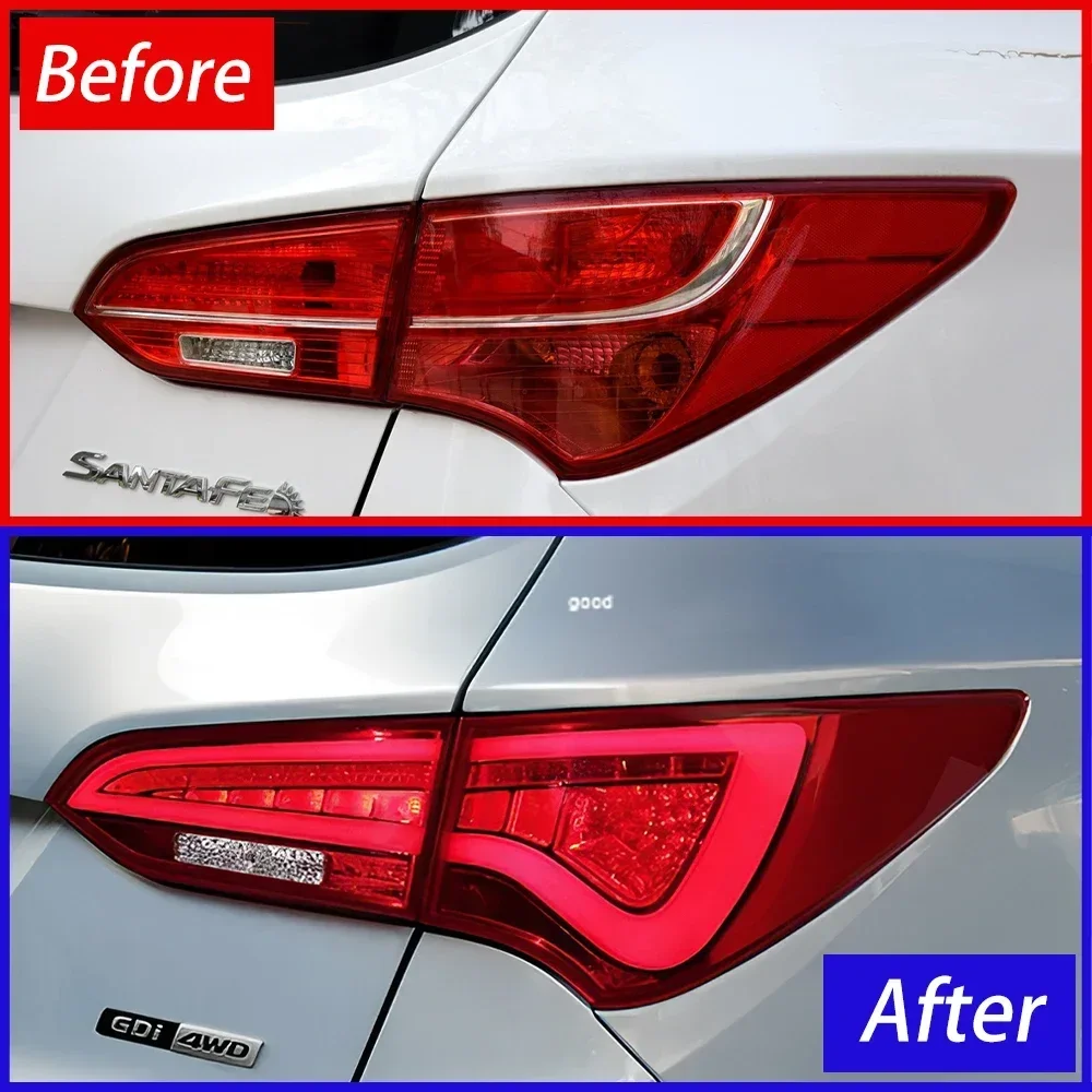 For Hyundai Santafe ix45 2013-2016 LED Auto Rear Back Lamps Assembly Upgrade Flashing Signal Car Taillights Accessories