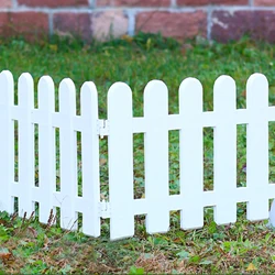 White Edgings Garden Picket Fence Ornamental Grass Lawn Flowerbeds Plant Borders for Indoor and Outdoor Villas