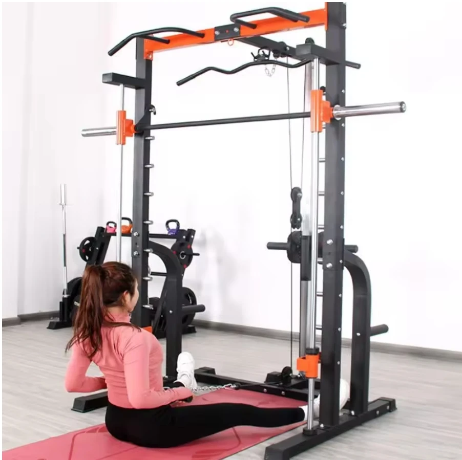 

Multi Functional Power Cage Squat Rack With Weight Lifting Training Gym Smith Mach Machine 1