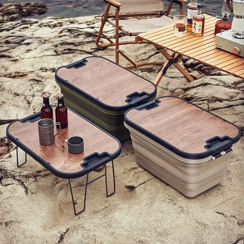 

Foldable camping basket outdoor folding storage box folding table outdoor folding box picnic basket storage box
