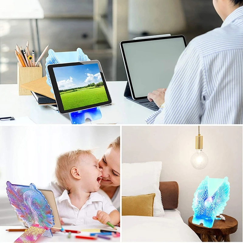 Phone Holder Silicone Molds for Phone Stand Large Wings Resin Phone Stand Mold Epoxy Casting Molds for DIY Mobile Phone Holder