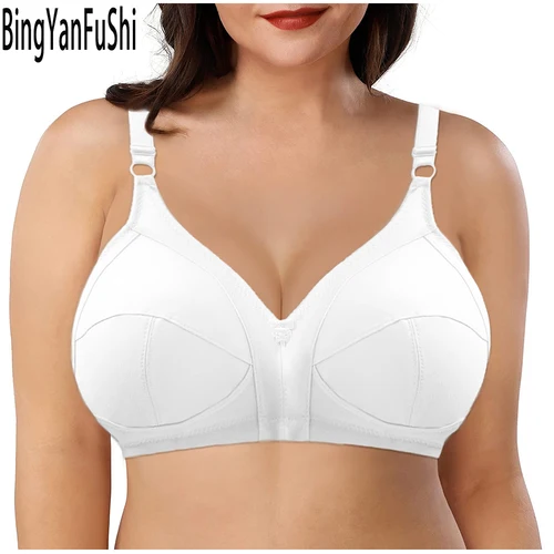 Max mujeres sujetadores push-up Top busto grande 85-120 115 110 C D E F G Copa sin costuras lencería de encaje Sexy ajustable comodidad sujetadores de algodón C01