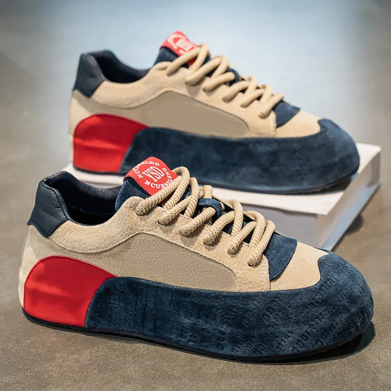 

Men's shoes 2025 summer new breathable white shoes men's trendy and versatile thick soled sports board shoes trendy shoes