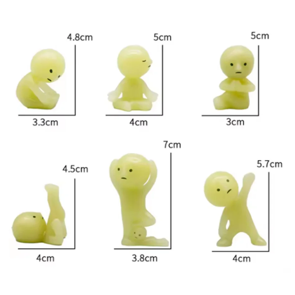 Figurki akcji Smiski Series Noctilucent Green Doll Mystery Blind Box, model dekoracyjny na biurko, zabawka na prezent niespodziankę ﻿