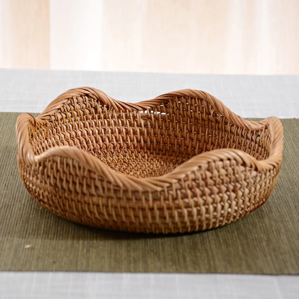 

Kitchen Rattan Storage Basket Containers for Food Fruit Bread Vegetable Baskets