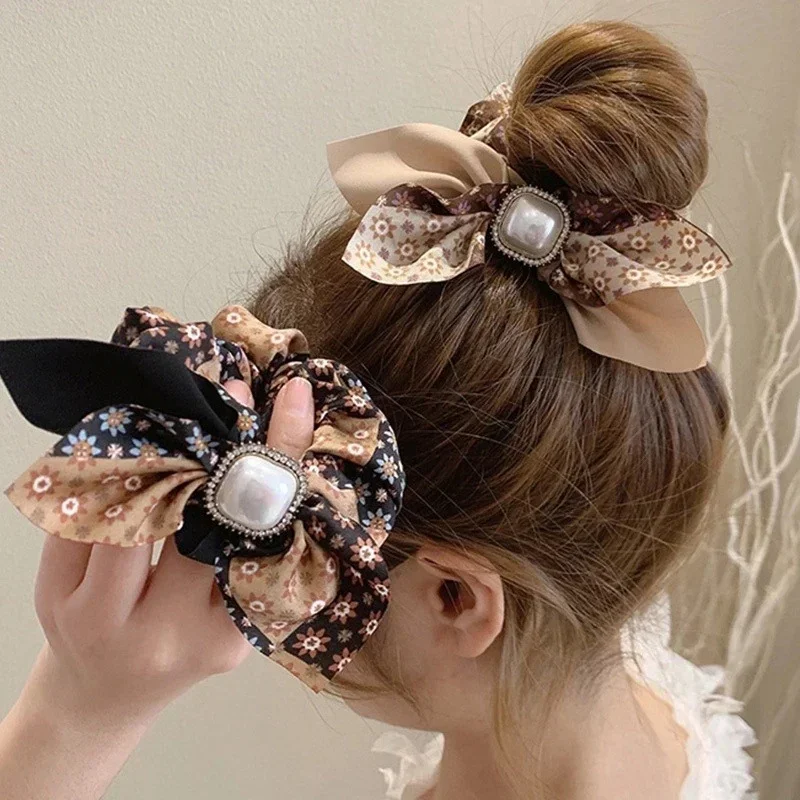 Girly Sweetheart Hair Accessory Diamond Pearl Floral Bow Bow Bow Hair Circle Super Fairy Hair Ornament