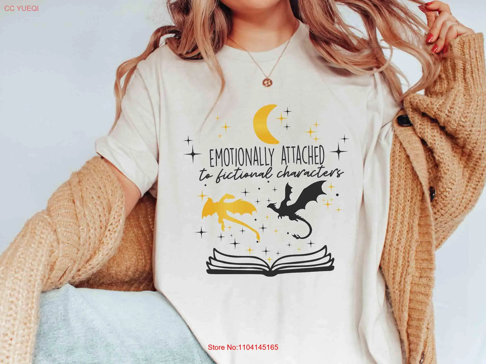 허구적인 캐릭터에 정서적으로 부착된 T 셔츠 재미 있은 독서 책 애호가 블로거 괴상한 Bookish 긴 또는 짧은 소매