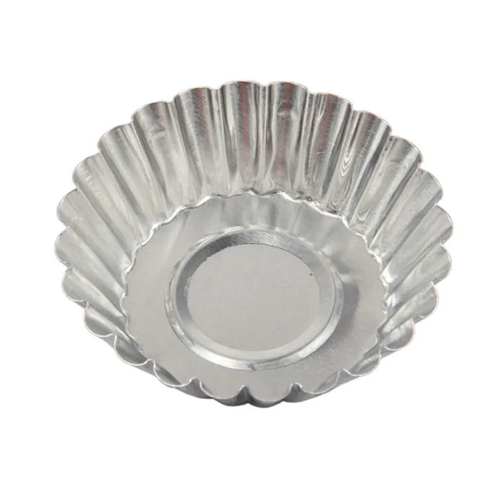 50Pcs Aluminum Egg Tart Mold Small Tart Pie Tin Mini Cupcake Cake Muffin Cookie Mold Baking Cups, Aluminium Tart Pans for Baking