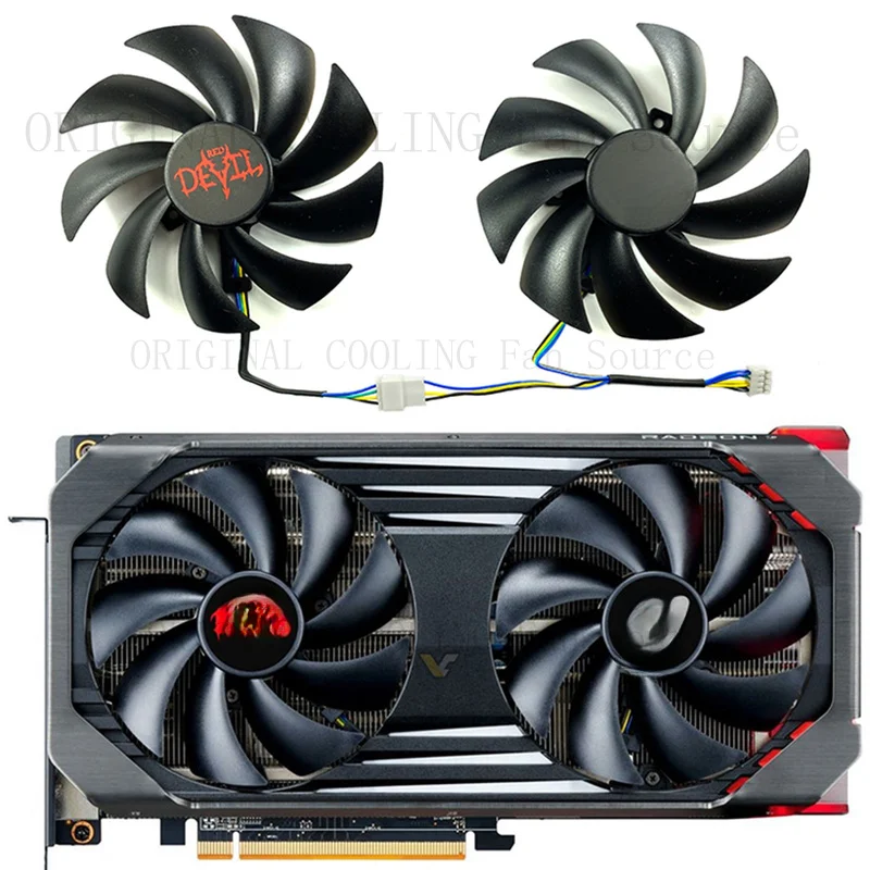 R+  Graphics Card Cooling Fan for POWERCOLOR RX6600/RX6600XT/RX6650XT Red Devil Part