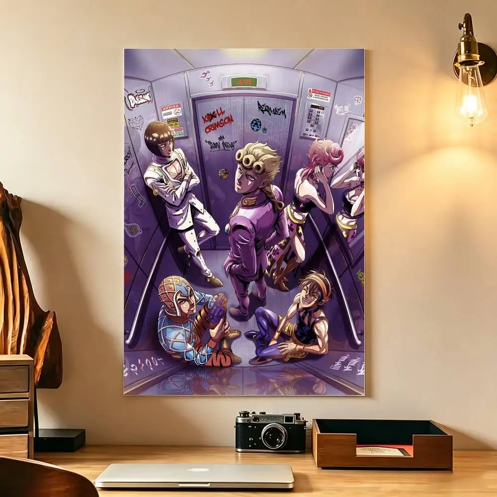 Anime J-JoJo s Bizarre Adventure Poster High Quality Dorm Living Room Aesthetic Wall Decoration Painting Stickers Gift