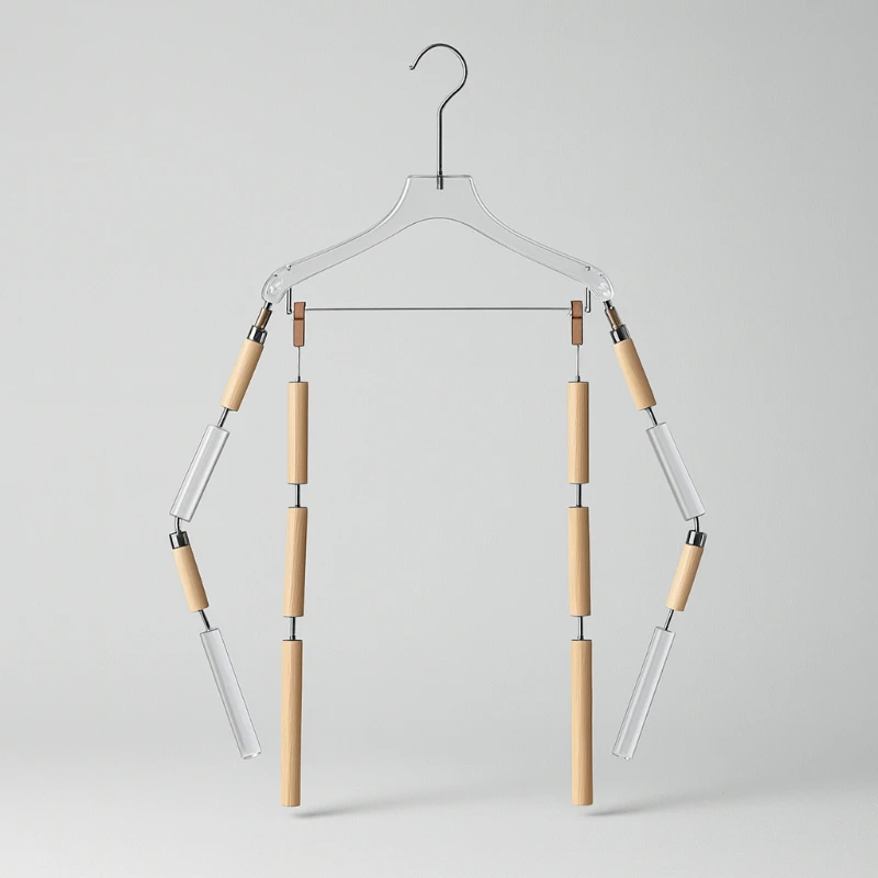 

Professional Garment Photography Hanger Acrylic and Solid Wood Display Holder Live Stream Prop for Clothing Support Frame