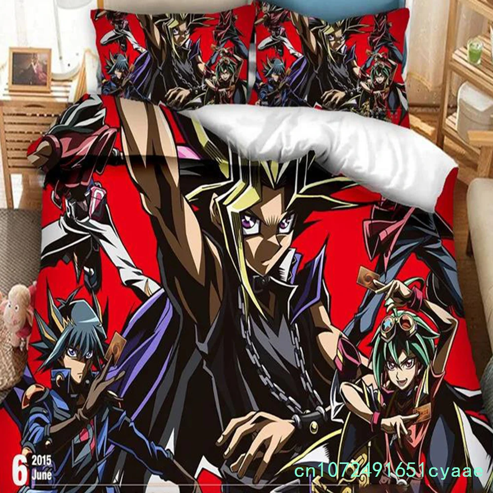 3D Printed Anime Duvet Cover Pillowcase Yu Gi Oh Duel Bedding Set Double Twin Full Queen King Adult Kids Bedclothes Quilt Cover